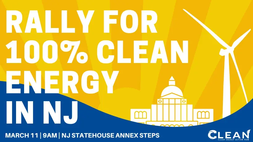 100% Clean Energy Rally flyer